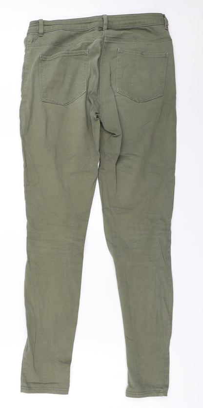 Womens UK Size 38 H&M Regular Fit Skinny Green Jeans