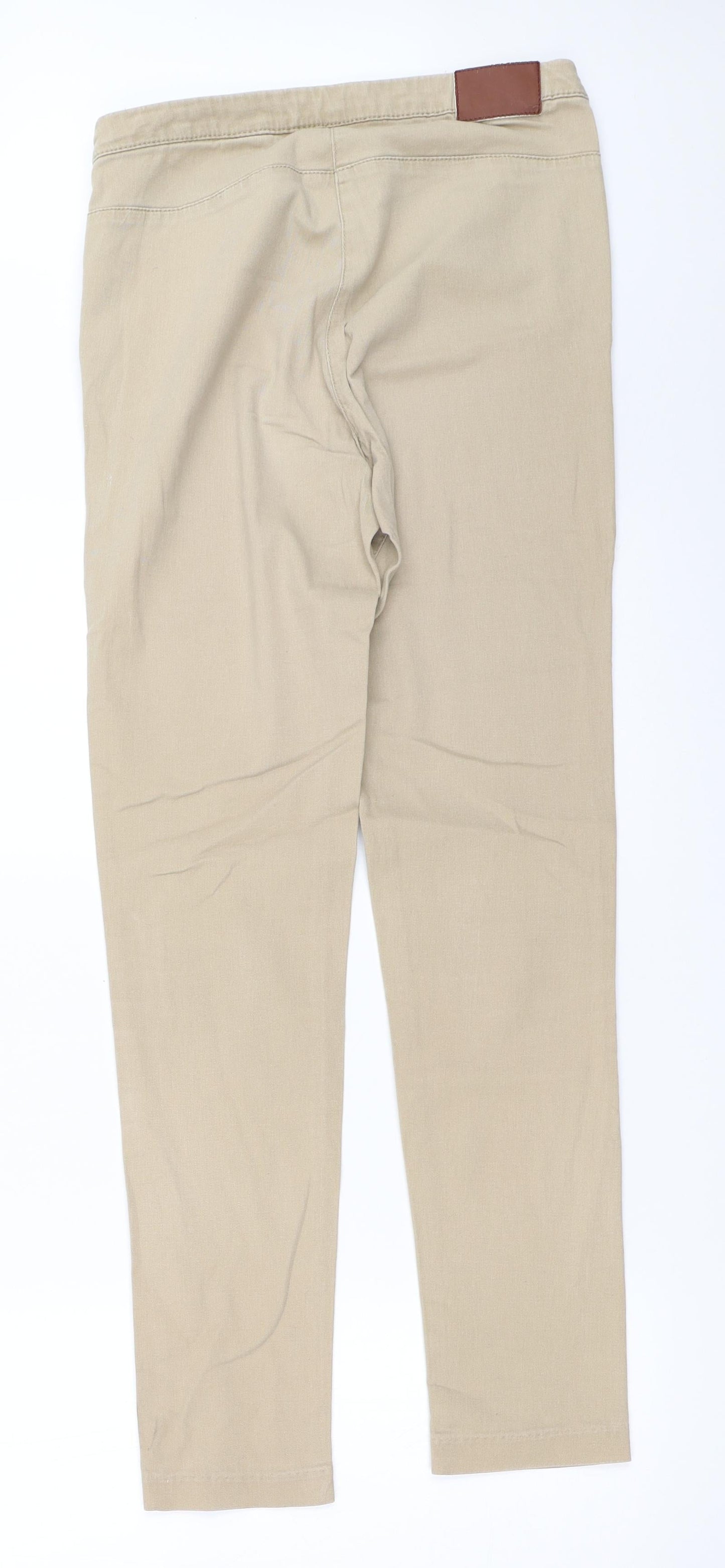 Womens UK Size 28 in H&M Regular Fit Capri Beige Trousers