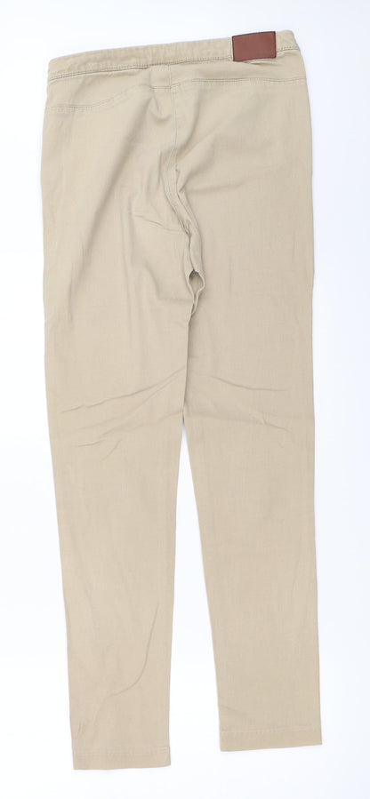 Womens UK Size 28 in H&M Regular Fit Capri Beige Trousers