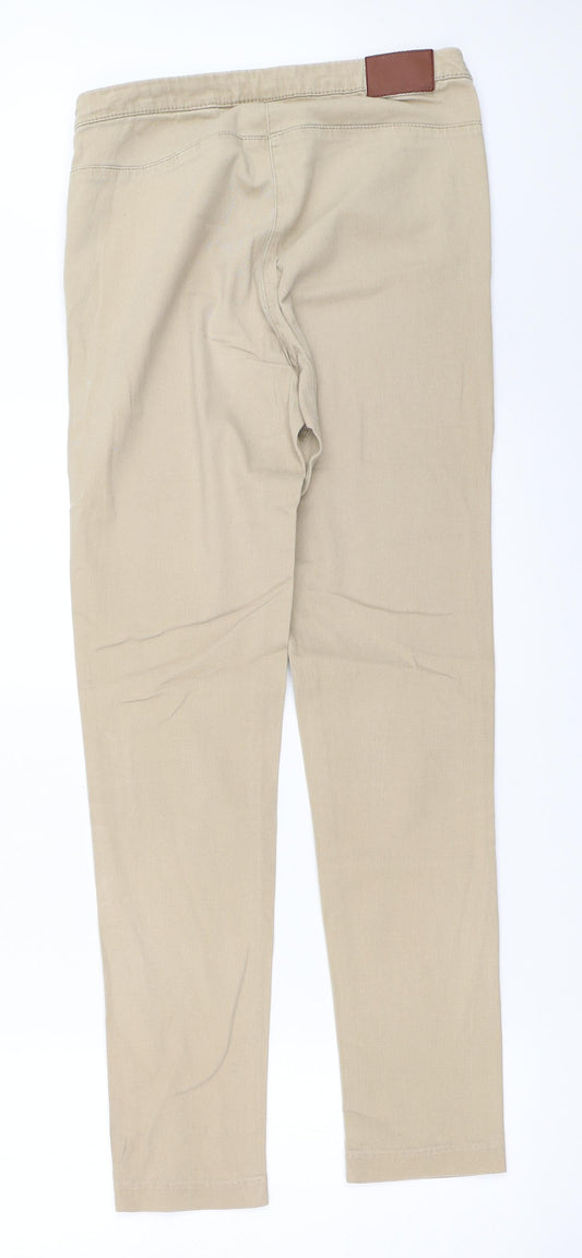 Womens UK Size 28 in H&M Regular Fit Capri Beige Trousers