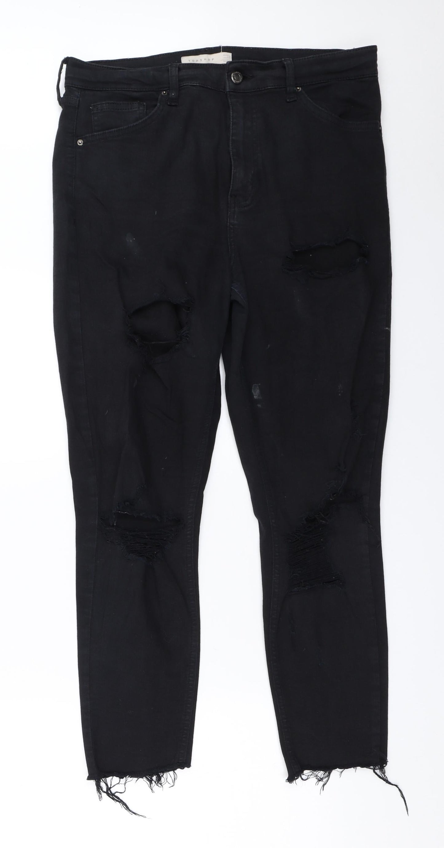 Topshop Womens Black   Skinny Jeans Size 32 in L34 in