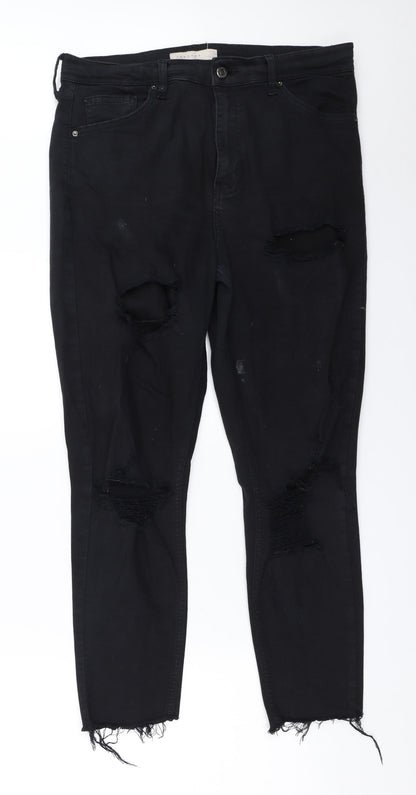 Topshop Womens Black   Skinny Jeans Size 32 in L34 in