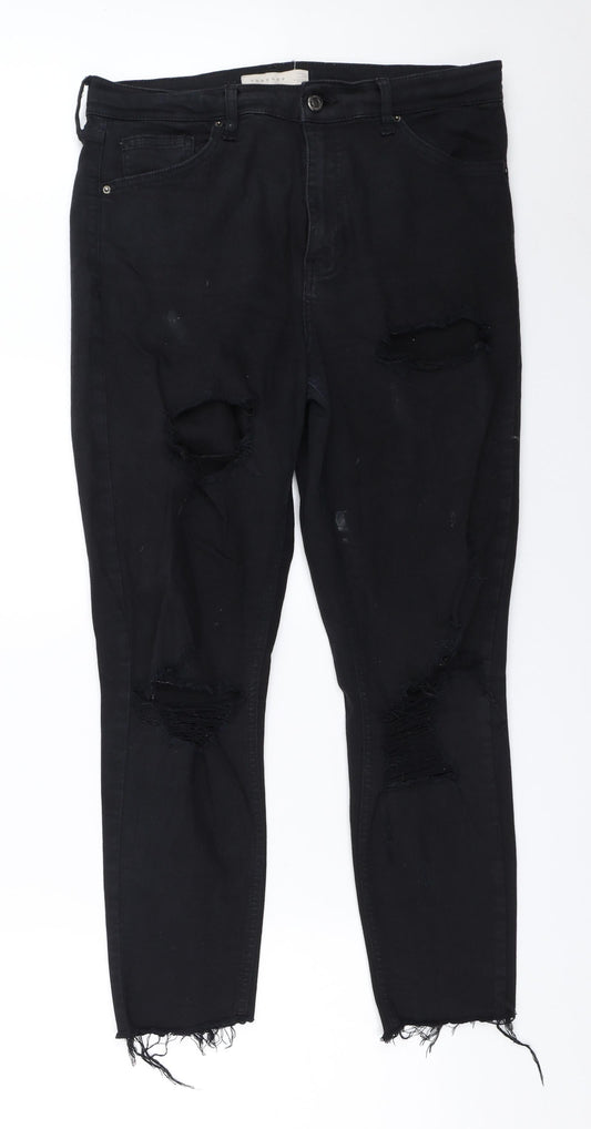 Topshop Womens Black   Skinny Jeans Size 32 in L34 in