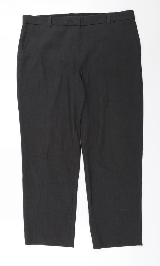 Womens UK Size 14 Marks and Spencer Regular Fit  Grey Trousers