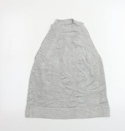 Womens UK Size S Topshop Grey Henley Jumper