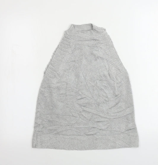 Womens UK Size S Topshop Grey Henley Jumper