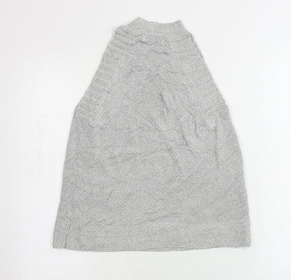 Womens UK Size S Topshop Grey Henley Jumper