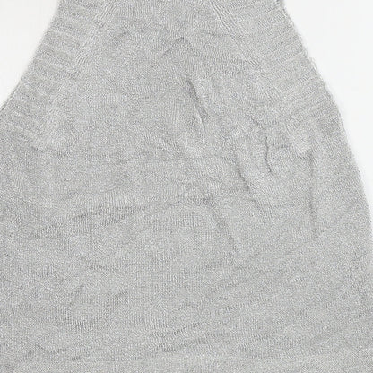 Womens UK Size S Topshop Grey Henley Jumper