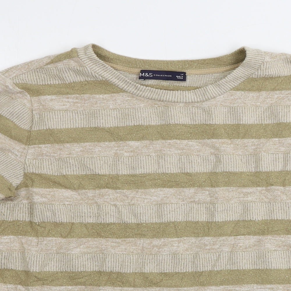 Womens UK Size 14 Marks and Spencer Beige Pullover Jumper