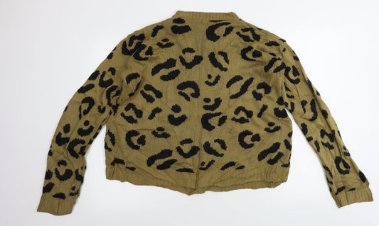 Boohoo  Womens Brown Animal Print  Pullover Jumper Size M
