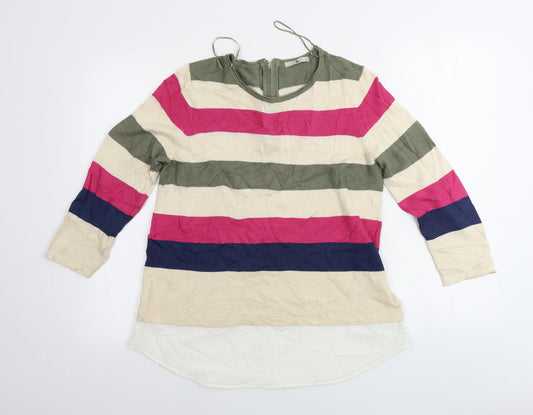 TU Womens Black Striped  Pullover Jumper Size 12