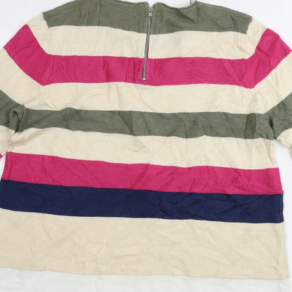 TU Womens Black Striped  Pullover Jumper Size 12