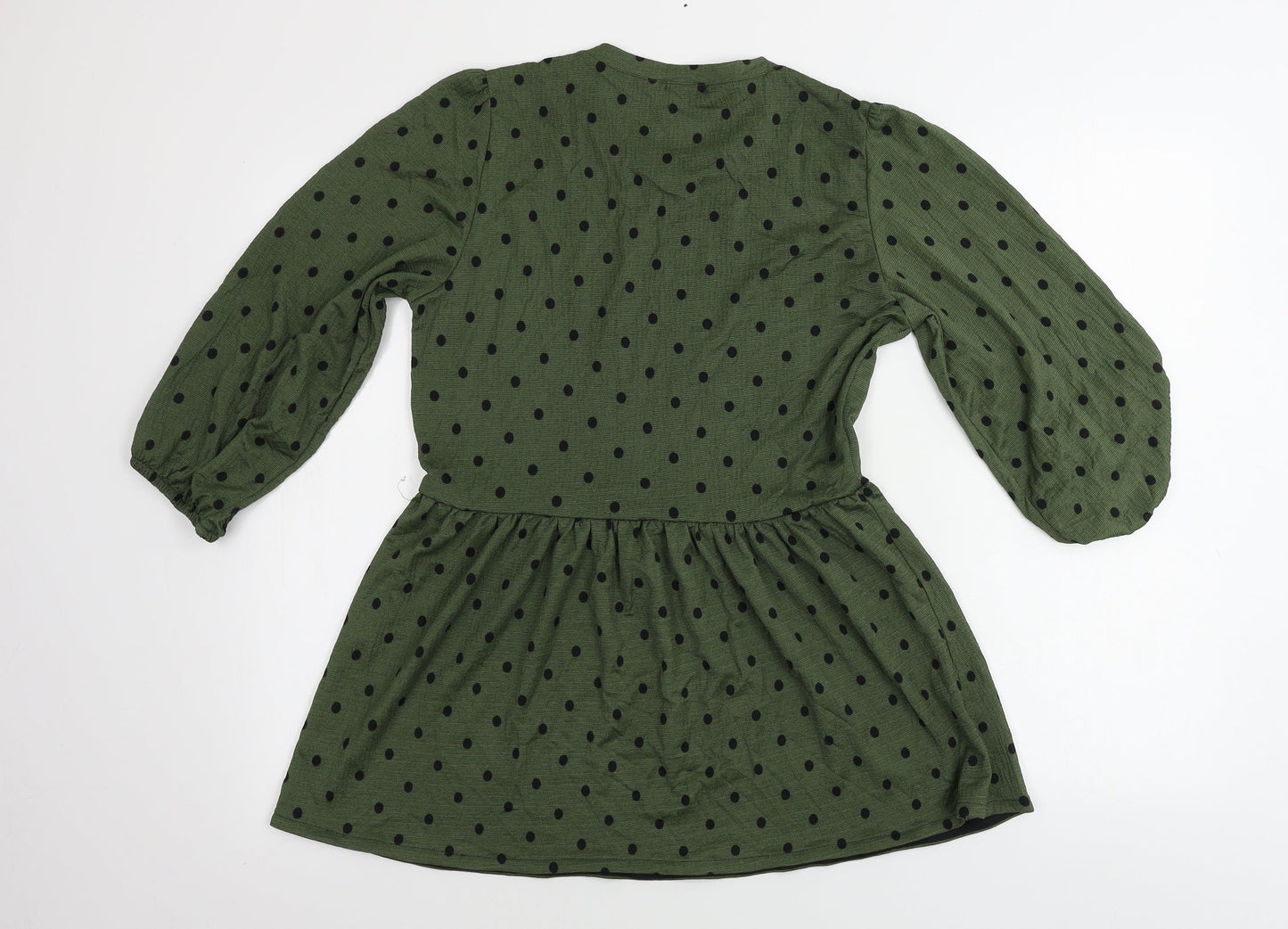 Stradivarius  Womens Green Polka Dot  A-Line  Size M