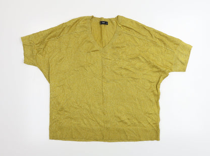 F&F  Womens Yellow   Pullover Jumper Size 8