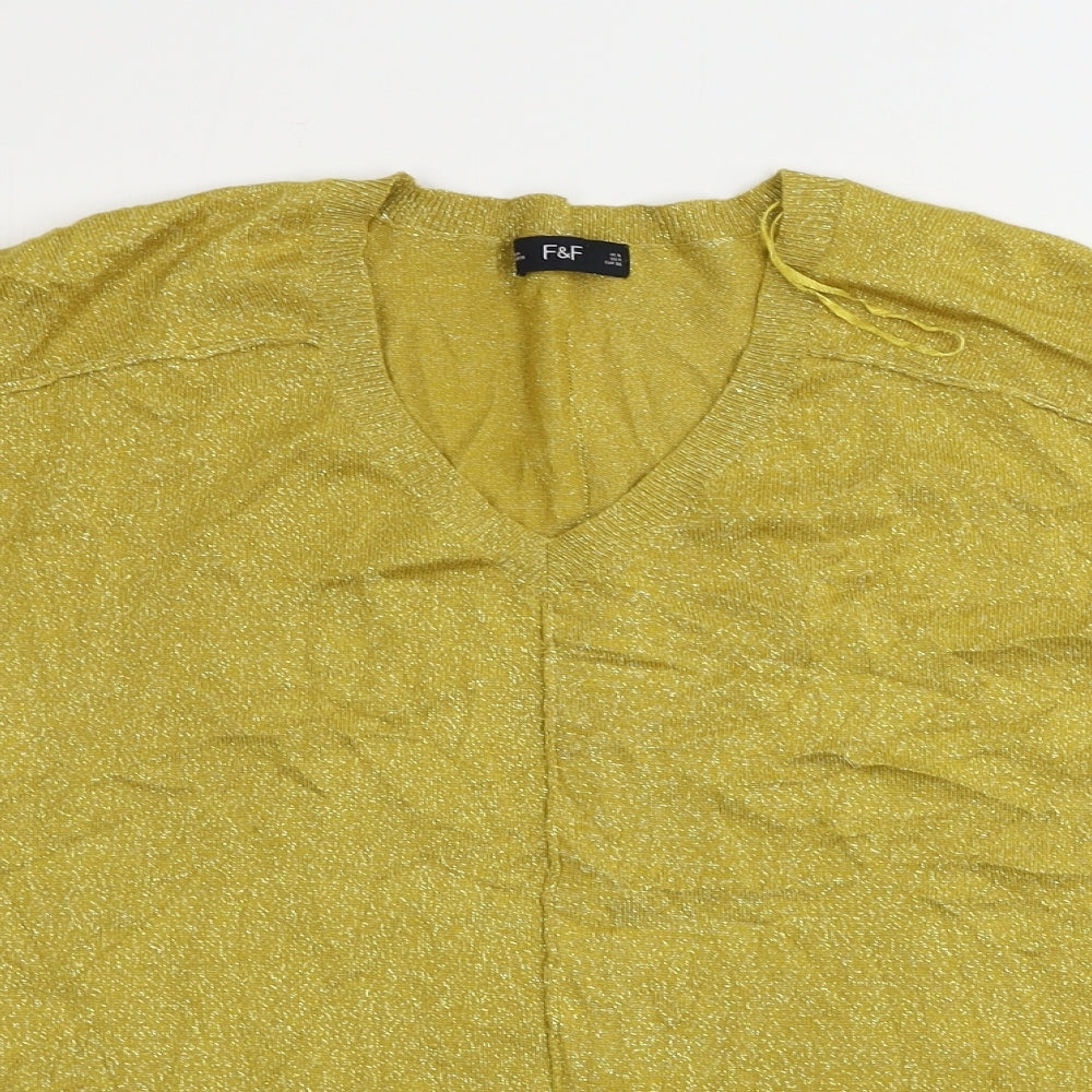 F&F  Womens Yellow   Pullover Jumper Size 8