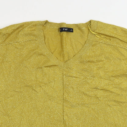 F&F  Womens Yellow   Pullover Jumper Size 8