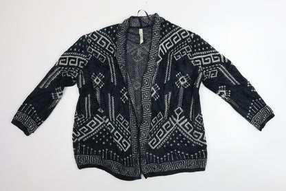 strella Womens Black Geometric  Cardigan Jumper Size 12