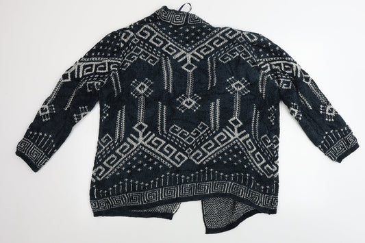 strella Womens Black Geometric  Cardigan Jumper Size 12