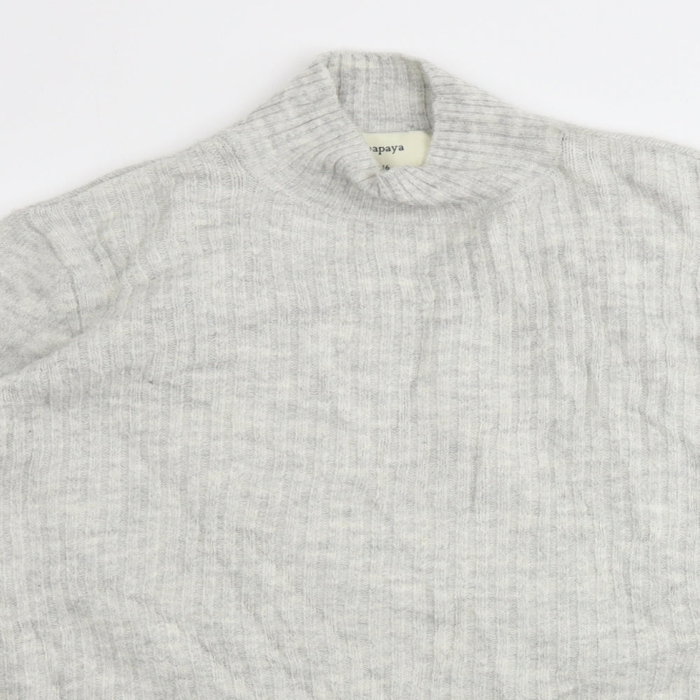 Womens UK Size L Papaya Grey Pullover Jumper