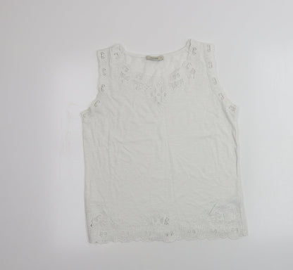 Womens UK Size M Oasis White Basic Polo