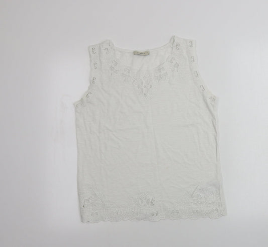 Womens UK Size M Oasis White Basic Polo