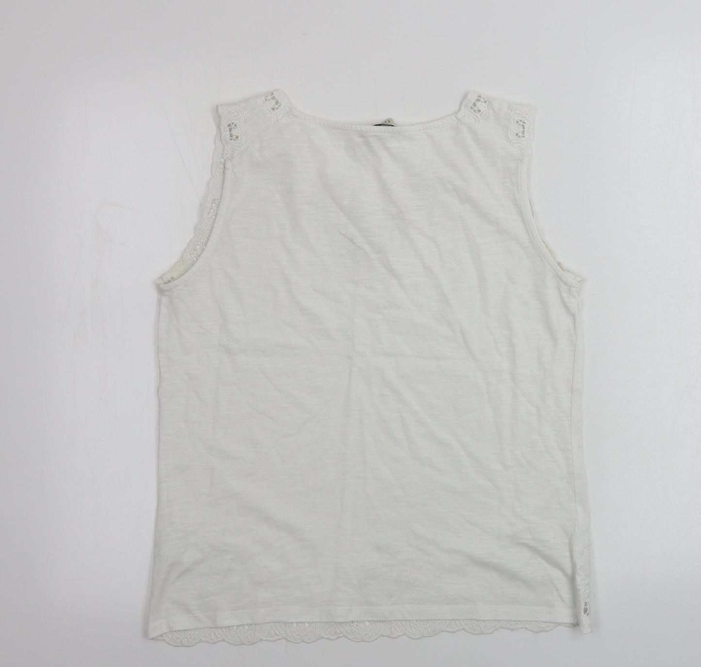 Womens UK Size M Oasis White Basic Polo
