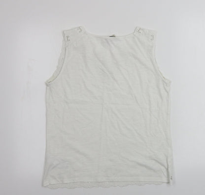 Womens UK Size M Oasis White Basic Polo