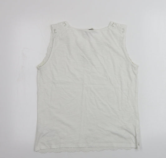 Womens UK Size M Oasis White Basic Polo
