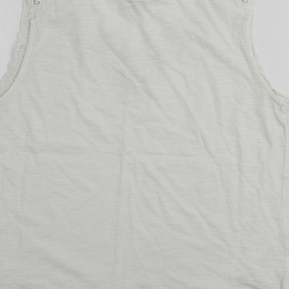 Womens UK Size M Oasis White Basic Polo