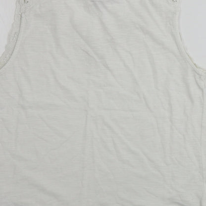 Womens UK Size M Oasis White Basic Polo