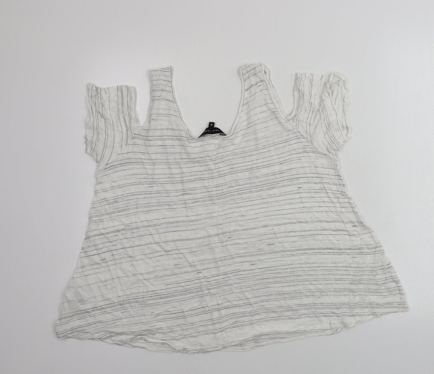 Womens UK Size 12 New Look White Basic T-Shirt
