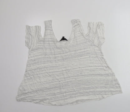 Womens UK Size 12 New Look White Basic T-Shirt