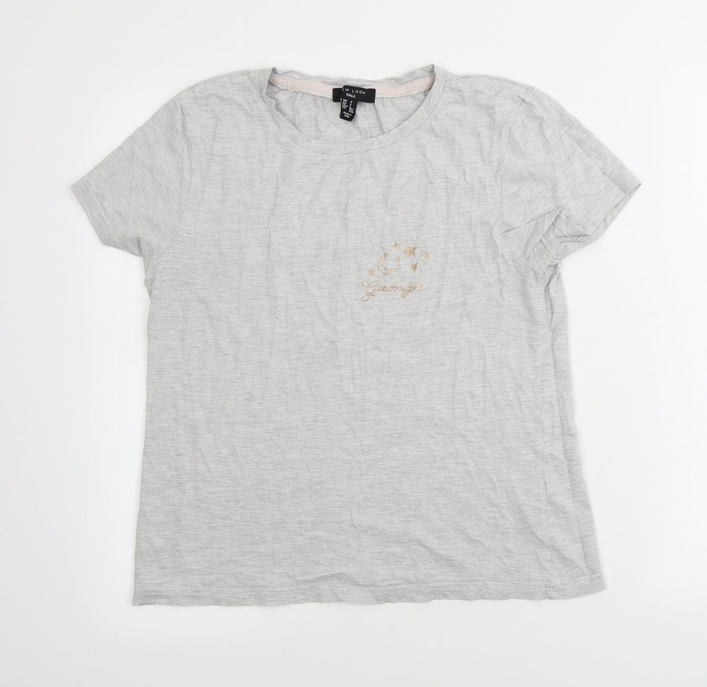Womens UK Size S New Look Grey Basic T-Shirt