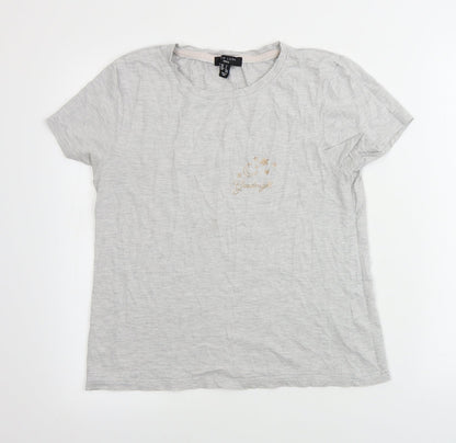 Womens UK Size S New Look Grey Basic T-Shirt