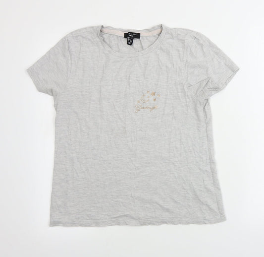 Womens UK Size S New Look Grey Basic T-Shirt