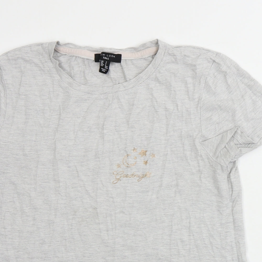 Womens UK Size S New Look Grey Basic T-Shirt