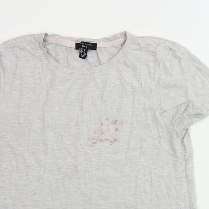 Womens UK Size S New Look Grey Basic T-Shirt