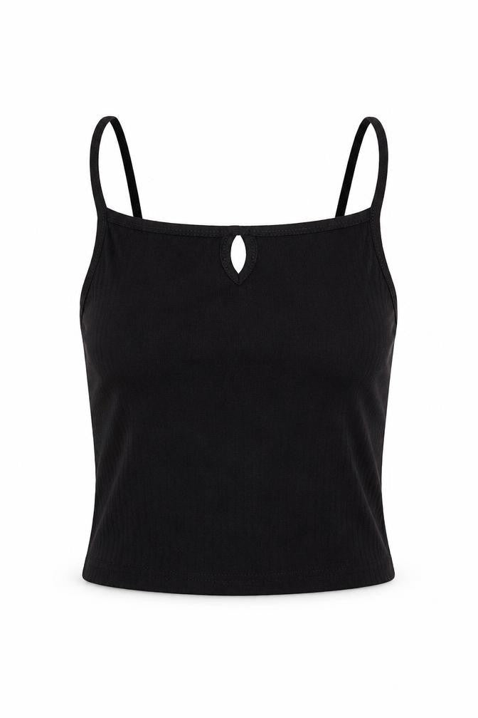 Womens UK Size 4 Primark Black Cropped T-Shirt