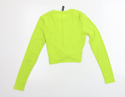 Womens UK Size S H&M Green Cropped T-Shirt