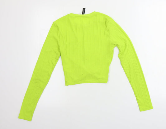 Womens UK Size S H&M Green Cropped T-Shirt