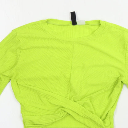 Womens UK Size S H&M Green Cropped T-Shirt