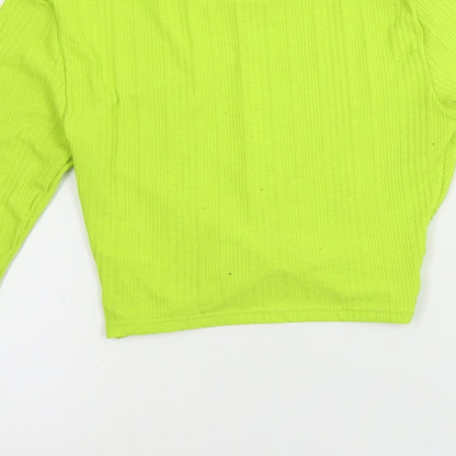 Womens UK Size S H&M Green Cropped T-Shirt