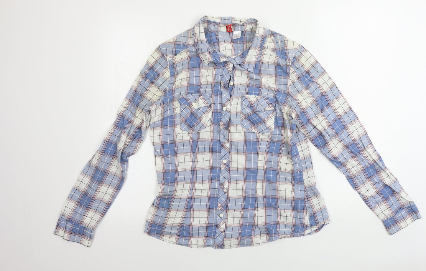 Womens UK Size 16 H&M Blue Basic Button-Up