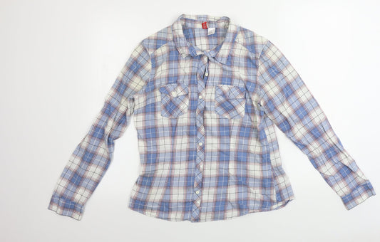 Womens UK Size 16 H&M Blue Basic Button-Up