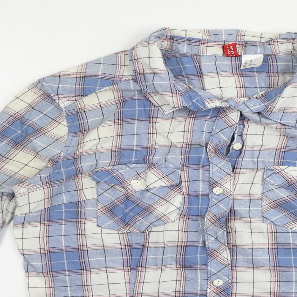 Womens UK Size 16 H&M Blue Basic Button-Up