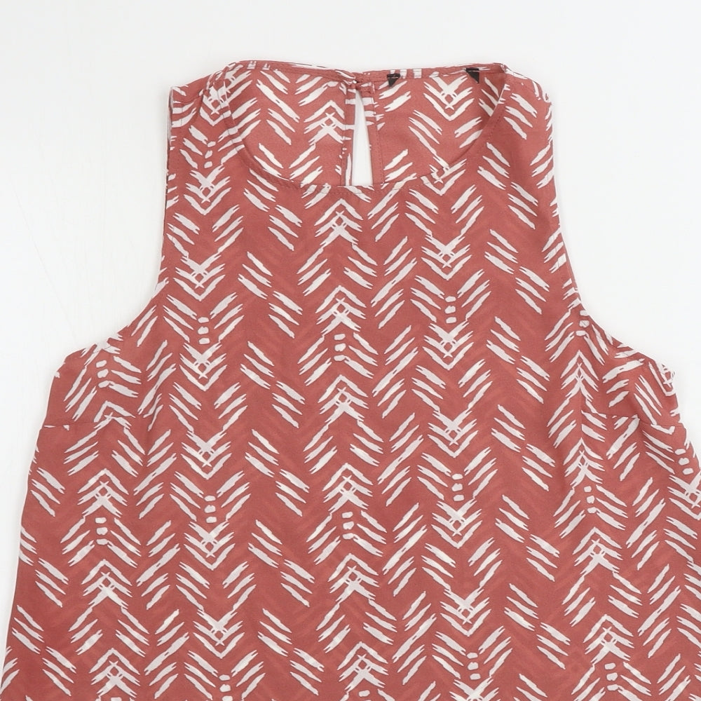 Primark  Womens Pink Geometric  Basic T-Shirt Size 6