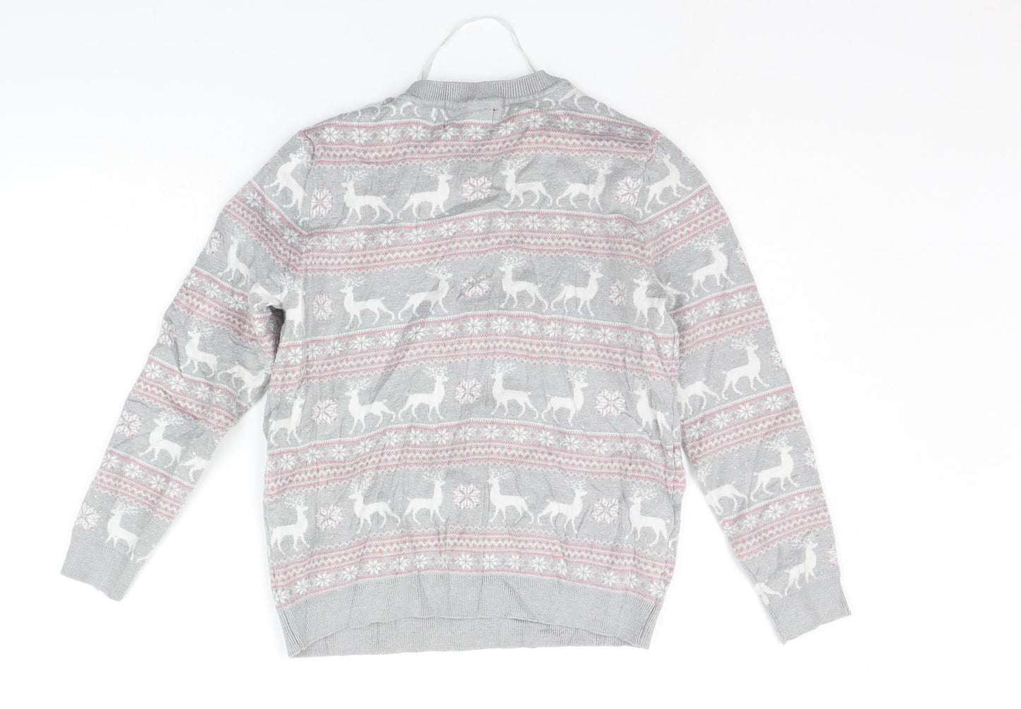 Primark Womens Grey Geometric  Pullover Jumper Size M  - christams