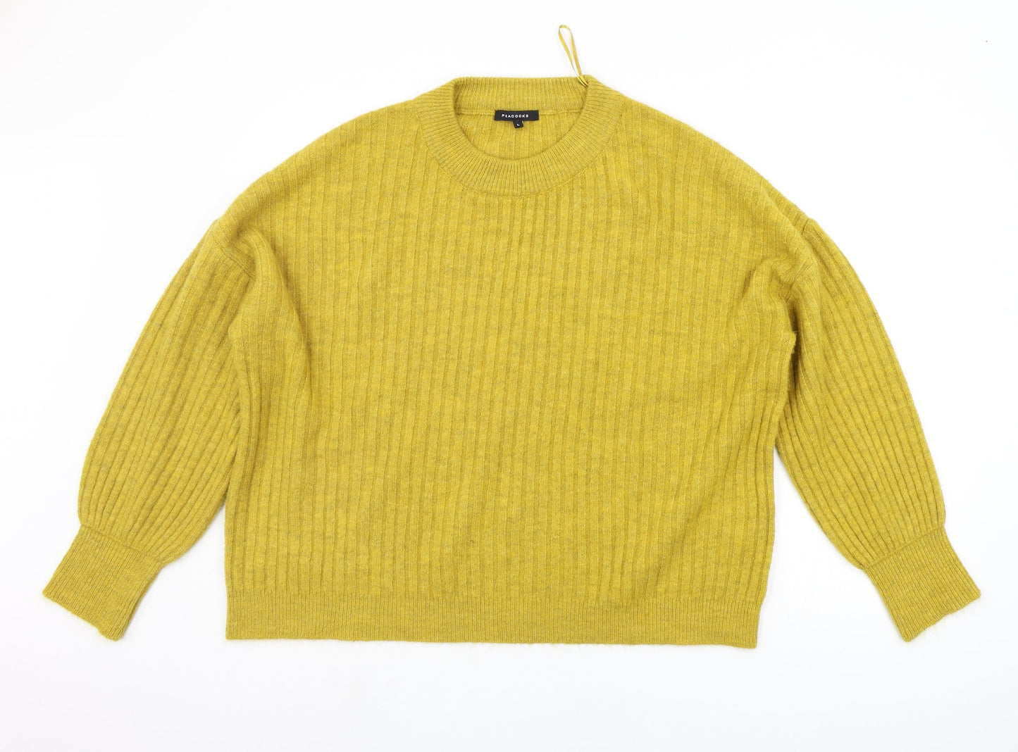 Womens UK Size L Peacocks Yellow Pullover Jumper