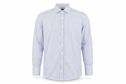 Bäumler Baumer Mens Blue Striped   Button-Up Size 17