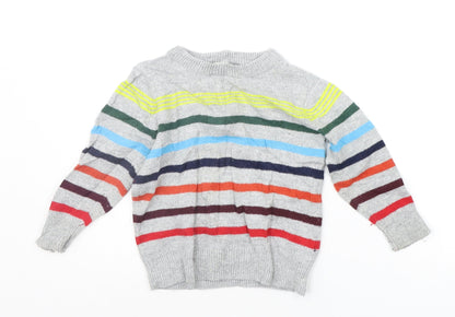 Gap Girls Grey Striped  Pullover Jumper Size 2 Years